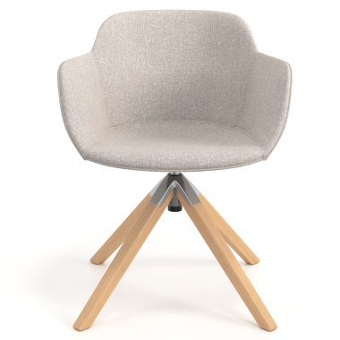 silla confidente beige giratoria nadera tela brazos tapizados 4