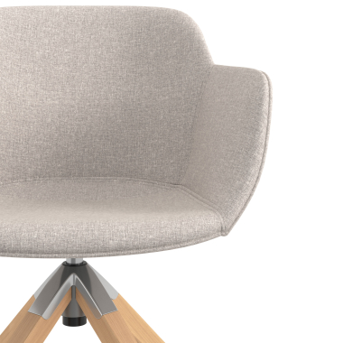 silla confidente beige giratoria nadera tela brazos tapizados 5