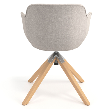 silla confidente beige giratoria nadera tela brazos tapizados 6