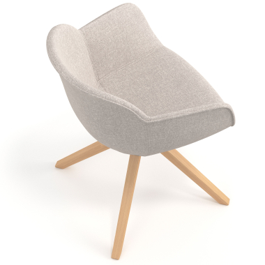 silla confidente beige giratoria nadera tela brazos tapizados 7