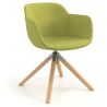 Silla de Reuniones Laure, Patas de madera, Gran calidad, Tapizada