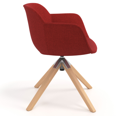 silla confidente rojo giratoria nadera tela brazos tapizados 3