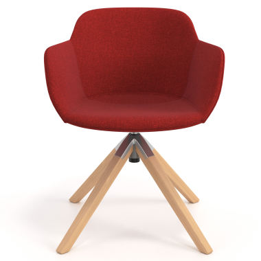 silla confidente rojo giratoria nadera tela brazos tapizados 4