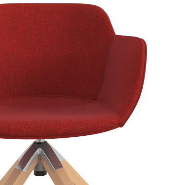 silla confidente rojo giratoria nadera tela brazos tapizados 5