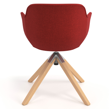 silla confidente rojo giratoria nadera tela brazos tapizados 6