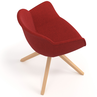 silla confidente rojo giratoria nadera tela brazos tapizados 7