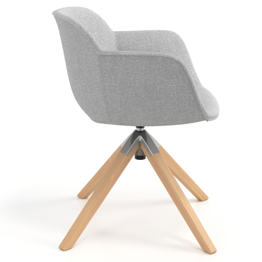 silla confidente gris giratoria nadera tela brazos tapizados 3