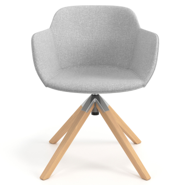 silla confidente gris giratoria nadera tela brazos tapizados 4