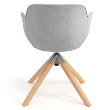 silla confidente gris giratoria nadera tela brazos tapizados 6