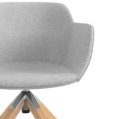 silla confidente gris giratoria nadera tela brazos tapizados 5