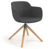 Silla de Reuniones Laure, Patas de madera, Gran calidad, Tapizada