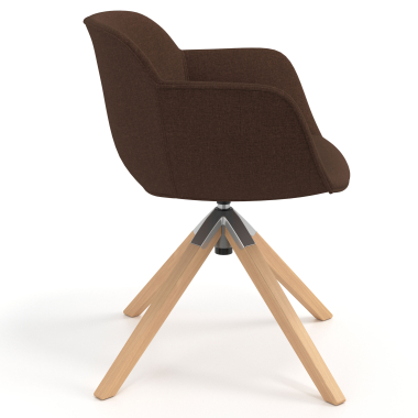 silla confidente marron giratoria nadera tela brazos tapizados 3