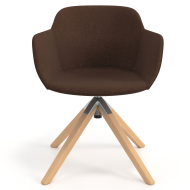 silla confidente marron giratoria nadera tela brazos tapizados 4
