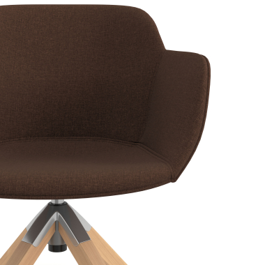 silla confidente marron giratoria nadera tela brazos tapizados 5