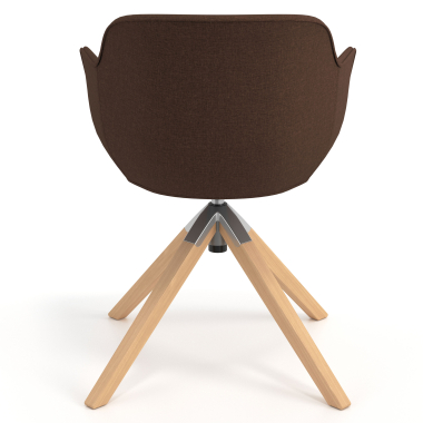 silla confidente marron giratoria nadera tela brazos tapizados 6