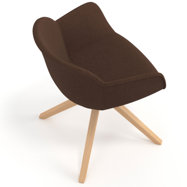 silla confidente marron giratoria nadera tela brazos tapizados 7