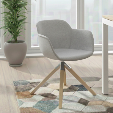 silla confidente gris giratoria nadera tela brazos tapizados 2