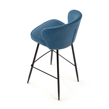 taburete de oficina azul martina tela brazos tapizados 5