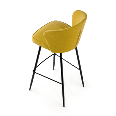 taburete de oficina amarillo martina tela brazos tapizados 6