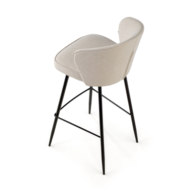 taburete de oficina beige martina tela brazos tapizados 8
