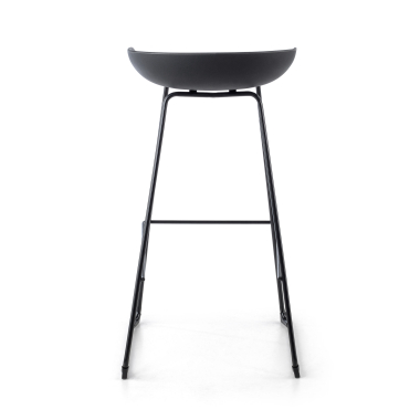taburete de oficina negro taburete patas de metal piel sintetica sin brazos 8