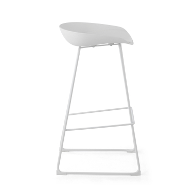 taburete de oficina blanco taburete patas de metal piel sintetica sin brazos 4