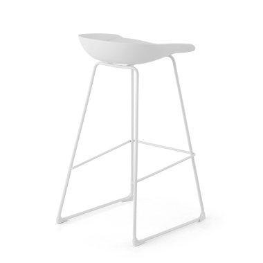 taburete de oficina blanco taburete patas de metal piel sintetica sin brazos 5