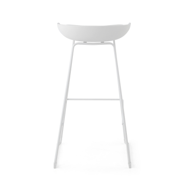 taburete de oficina blanco taburete patas de metal piel sintetica sin brazos 6