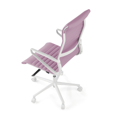 sillon de direccion blanco rosa respaldo alto estructura blanca piel sintetica brazos fijos 8