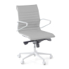 Sillón oficina Diseño Cagliari, estructura blanca, respaldo alto, ecopiel