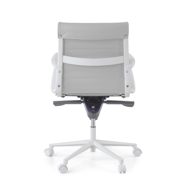 sillon de direccion blanco gris respaldo bajo estructura blanca piel sintetica brazos fijos 7