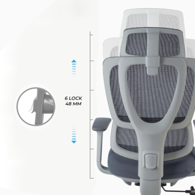 silla ergonomica blanco gris essenza malla brazos regulables 3d doble soporte lumbar reposacabezas 9