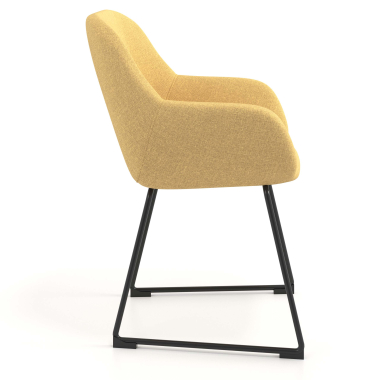 silla de visita amarillo estructura patin tela brazos tapizados 3