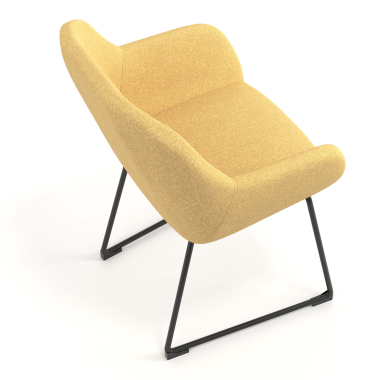 silla de visita amarillo estructura patin tela brazos tapizados 7