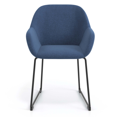 silla de visita azul estructura patin tela brazos tapizados 4