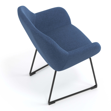 silla de visita azul estructura patin tela brazos tapizados 7