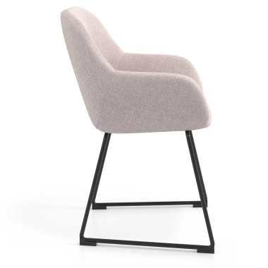 silla de visita beige estructura patin tela brazos tapizados 3