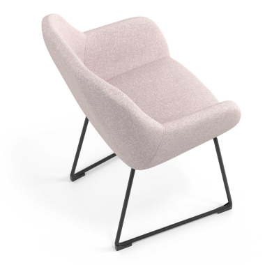 silla de visita beige estructura patin tela brazos tapizados 7