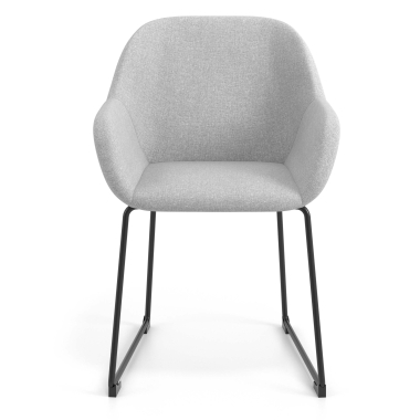 silla de visita gris claro estructura patin tela brazos tapizados 4