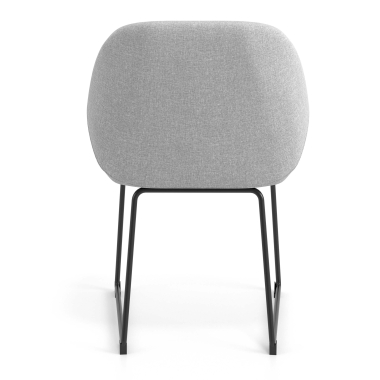 silla de visita gris claro estructura patin tela brazos tapizados 6