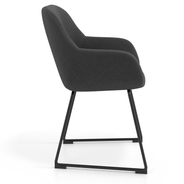 silla de visita antracita estructura patin tela brazos tapizados 3