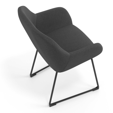 silla de visita antracita estructura patin tela brazos tapizados 7