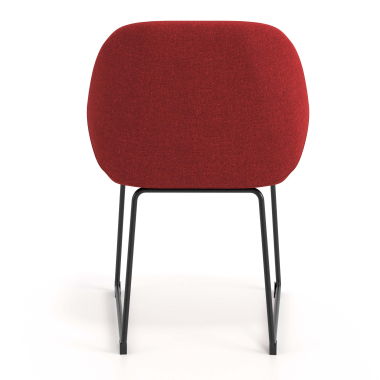 silla de visita rojo estructura patin tela brazos tapizados 6