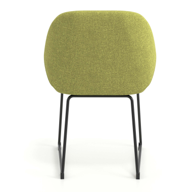 silla de visita verde estructura patin tela brazos tapizados 6
