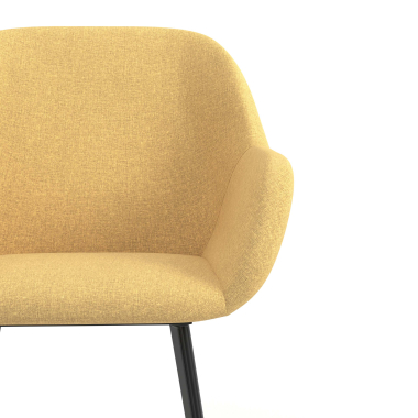 silla de visita amarillo 4 patas tela brazos tapizados 5