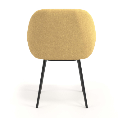 silla de visita amarillo 4 patas tela brazos tapizados 6