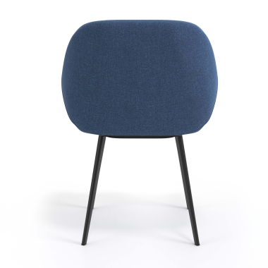 silla de visita negro azul 4 patas tela brazos tapizados 6