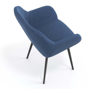 silla de visita negro azul 4 patas tela brazos tapizados 7