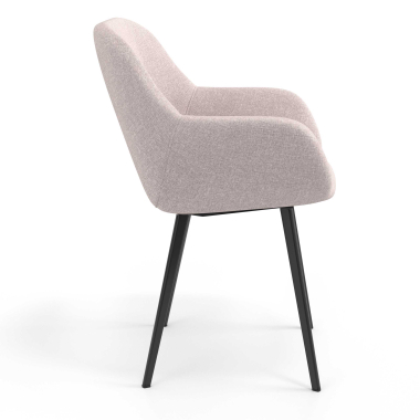 silla de visita negro beige 4 patas tela brazos tapizados 3
