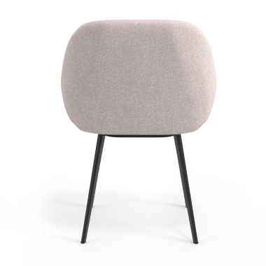 silla de visita negro beige 4 patas tela brazos tapizados 6